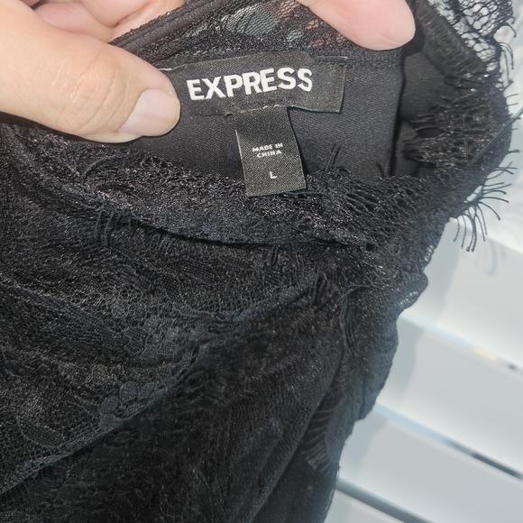 Express Black Lace Jumpsuit sz L - Picture 6 of 7